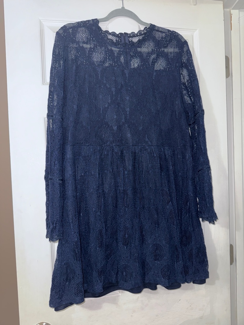 Xhilaration Navy Blue Lace Midi Dress